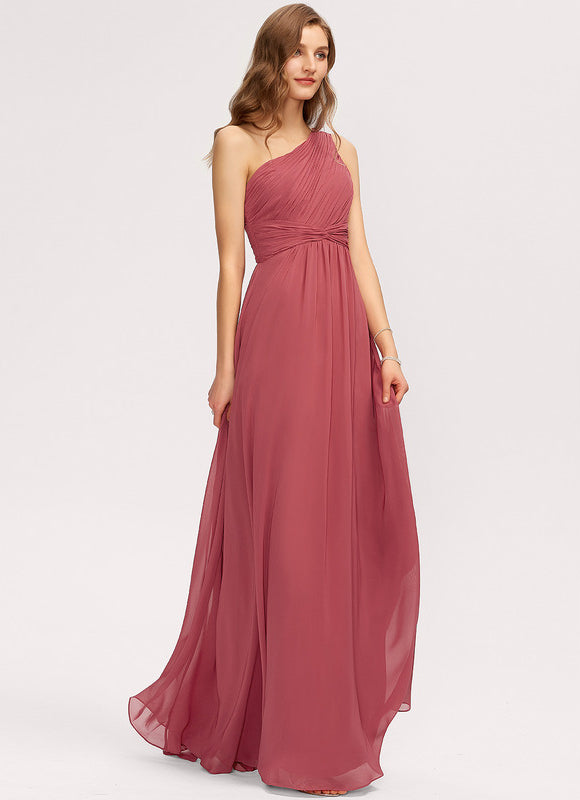 Robe Trapèze Asymétrique Beige - gallery 2
