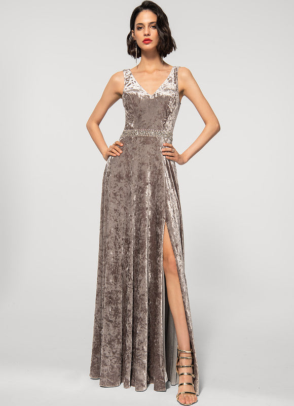 Robe Trapèze Satiné Sable Élégant - gallery 2