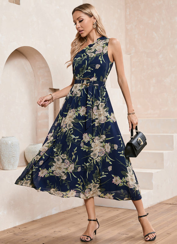 Robe Trapèze Fleur De Nuit - gallery 2
