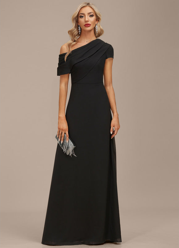 Robe Trapèze Noire Plissée Soirée - gallery 2