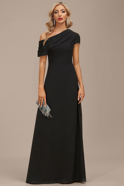 Robe Trapèze Noire Plissée Soirée - gallery 2