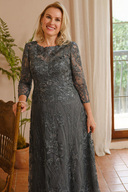 Robe Trapèze Élégance Charbon - gallery 5