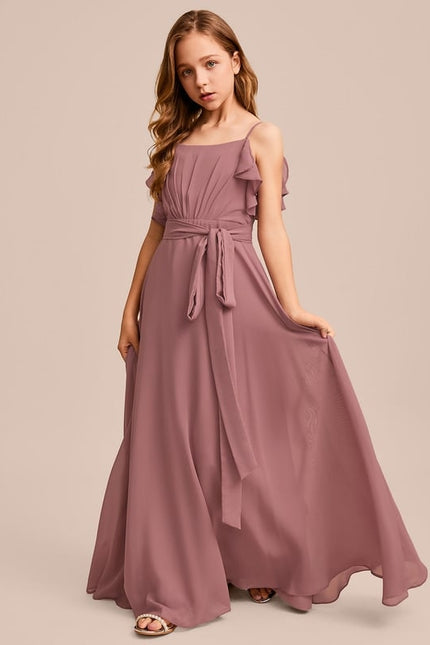 Robe Trapèze Mousseline Bleue - gallery 6