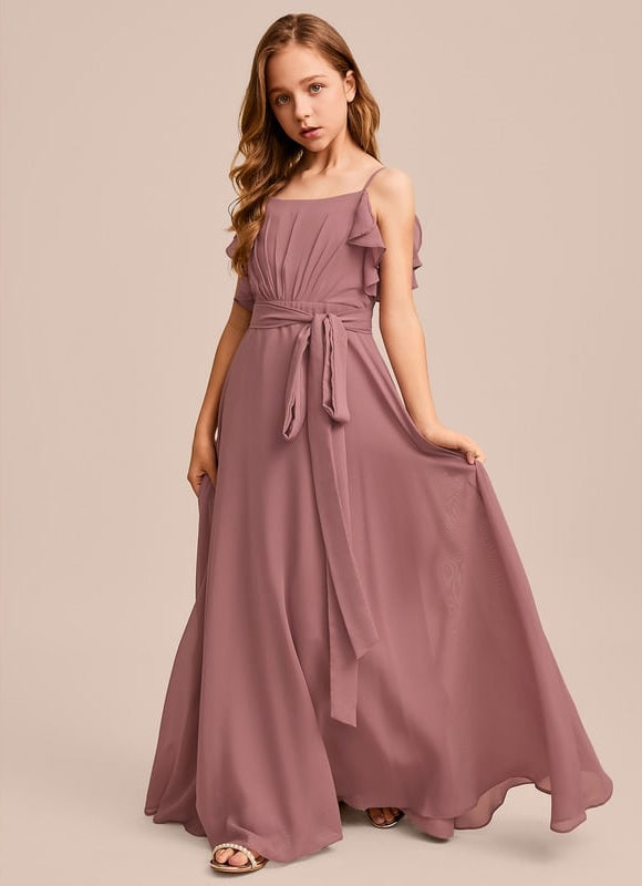 Robe Trapèze Mousseline Bleue - gallery 6