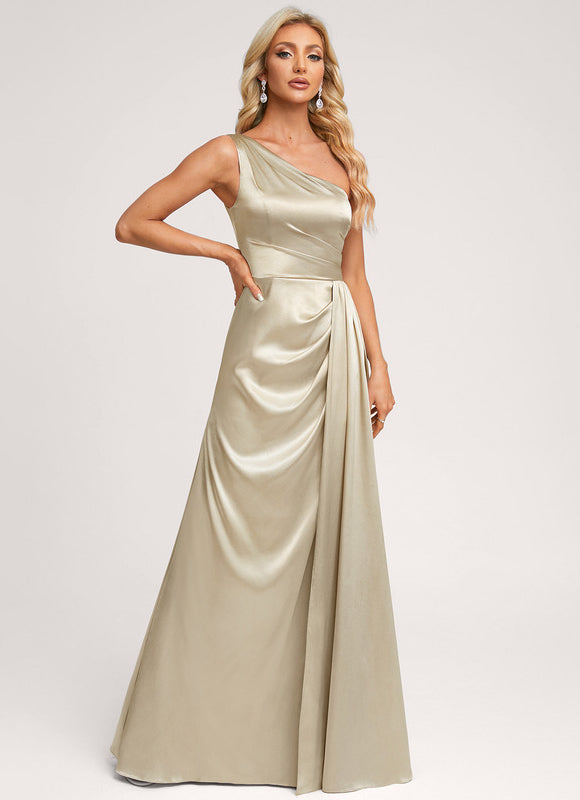 Robe Trapèze Bleu Satiné Élégant - gallery 2
