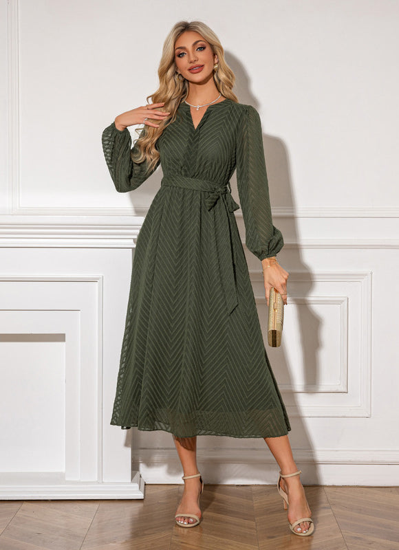 Robe Trapèze Chic Olivâtre - gallery 5