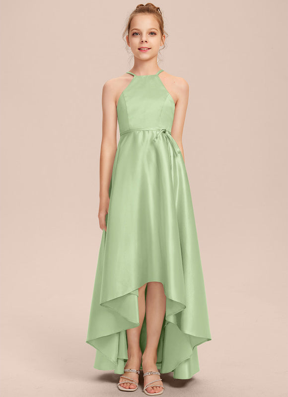 Robe Trapèze Satin Bleuté Élégante - gallery 3