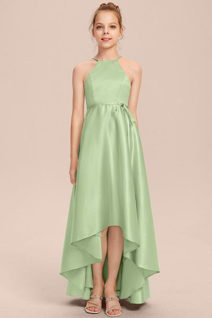 Robe Trapèze Satin Bleuté Élégante - gallery 3