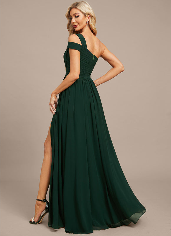 Robe Trapèze Verte Soirée Plissée - gallery 7