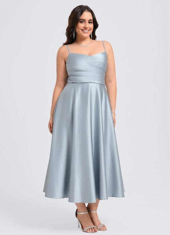 Robe Trapèze Céleste Satinée - gallery 7