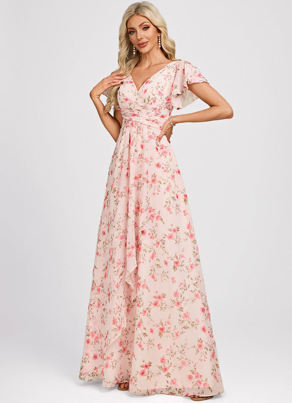 Robe Trapèze Mousseline Fendue - gallery 3