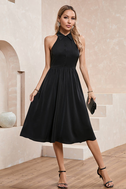 Robe Trapèze Chic Noir Épuré - gallery 4