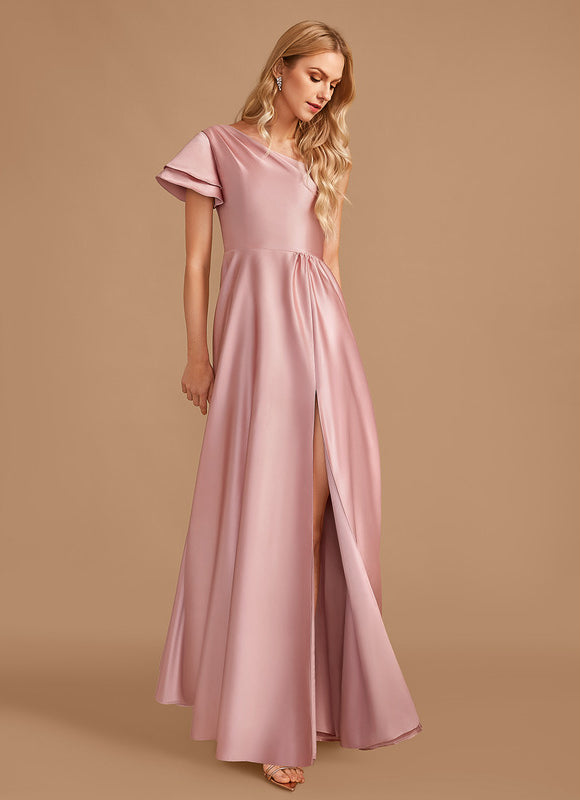 Robe Trapèze Rêve De Satin Rose - gallery 6