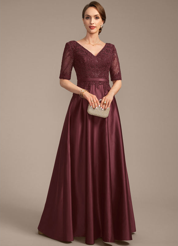 Robe Trapèze Satin Bordeaux Élégant - gallery 3