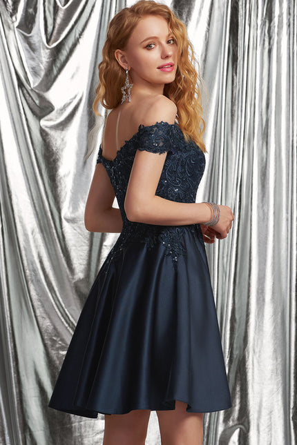 Robe Trapèze Satinée Ébène - gallery 3
