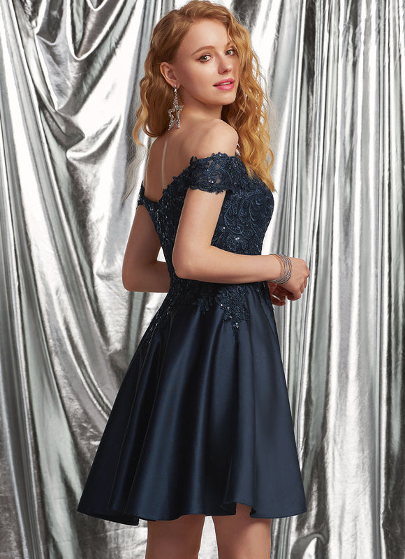 Robe Trapèze Satinée Ébène - gallery 3