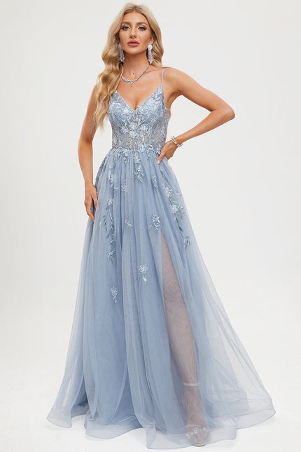 Robe Trapèze Tulle Azur Éthéré - gallery 5
