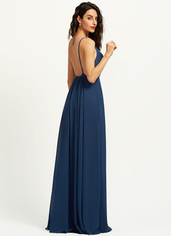 Robe Trapèze Velours Céleste - gallery 1