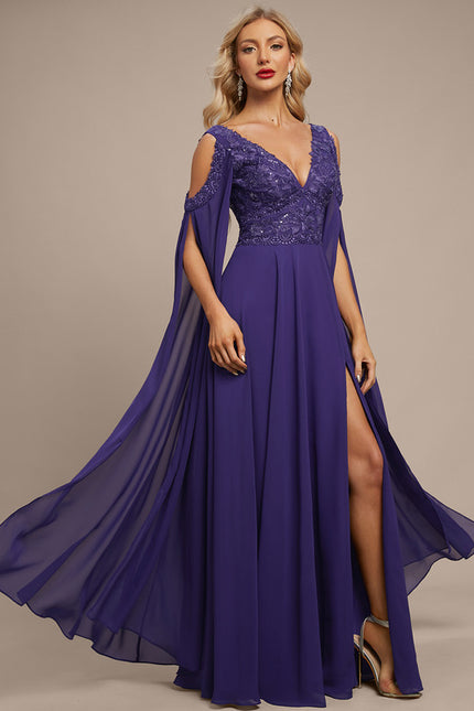 Robe Trapèze Éclat De Violettes - gallery 3