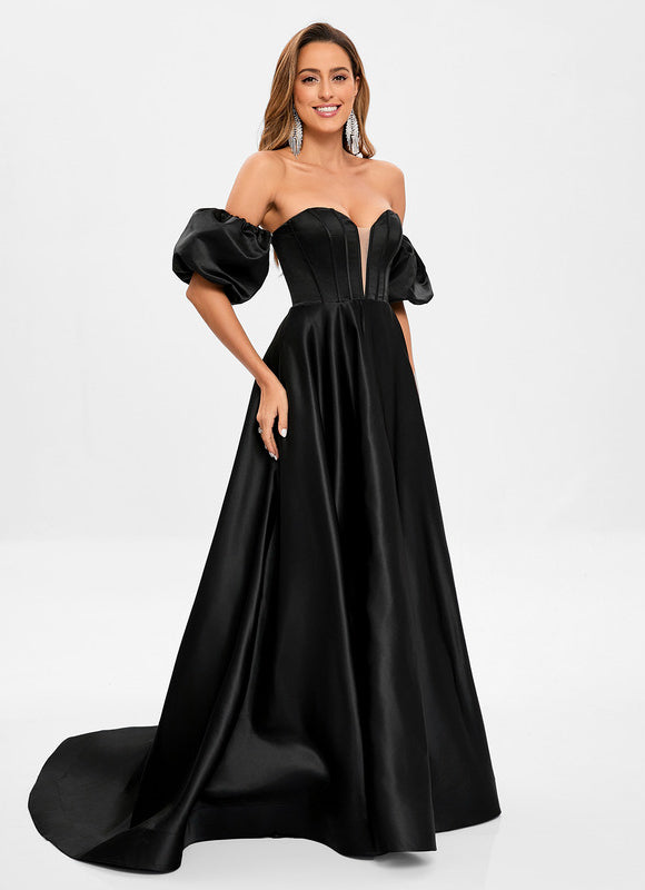 Robe Trapèze Satin Royal - gallery 3