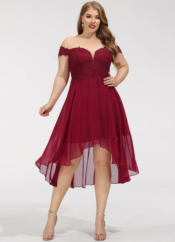 Robe Trapèze Asymétrique Velours - gallery 5