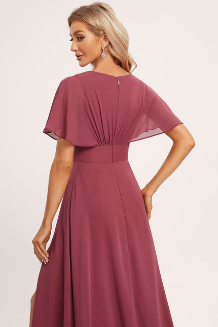 Robe Trapèze Mousseline Fendue - gallery 4