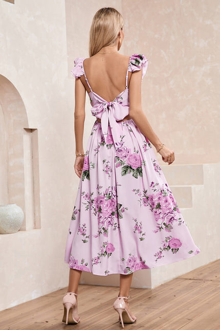 Robe Trapèze Rosée Épanouie - gallery 4