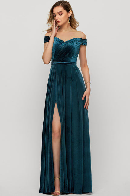 Robe Trapèze Velours Émeraude