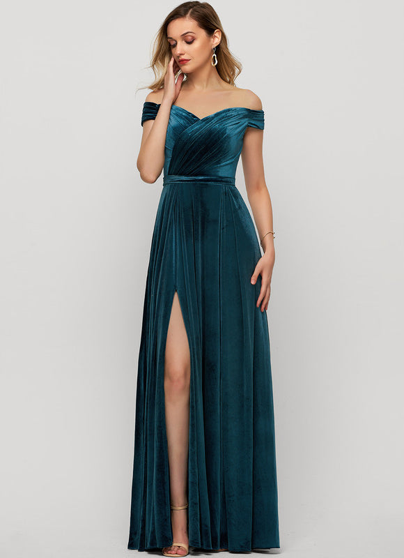 Robe Trapèze Velours Émeraude