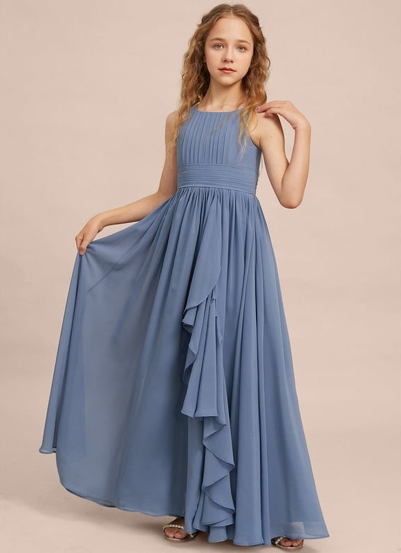 Robe Trapèze Bleu Doux Éclat - gallery 6