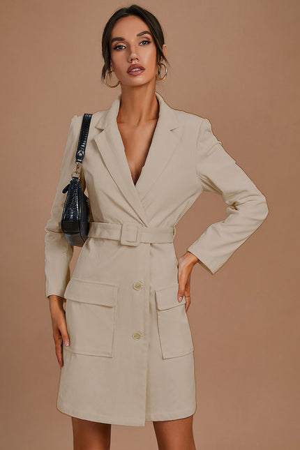 Robe Trapèze Beige Chic - gallery 4