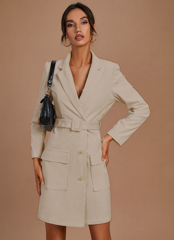 Robe Trapèze Beige Chic - gallery 4