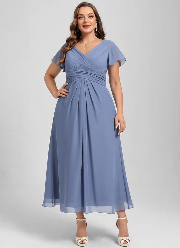 Robe Trapèze Florale Marine - gallery 8
