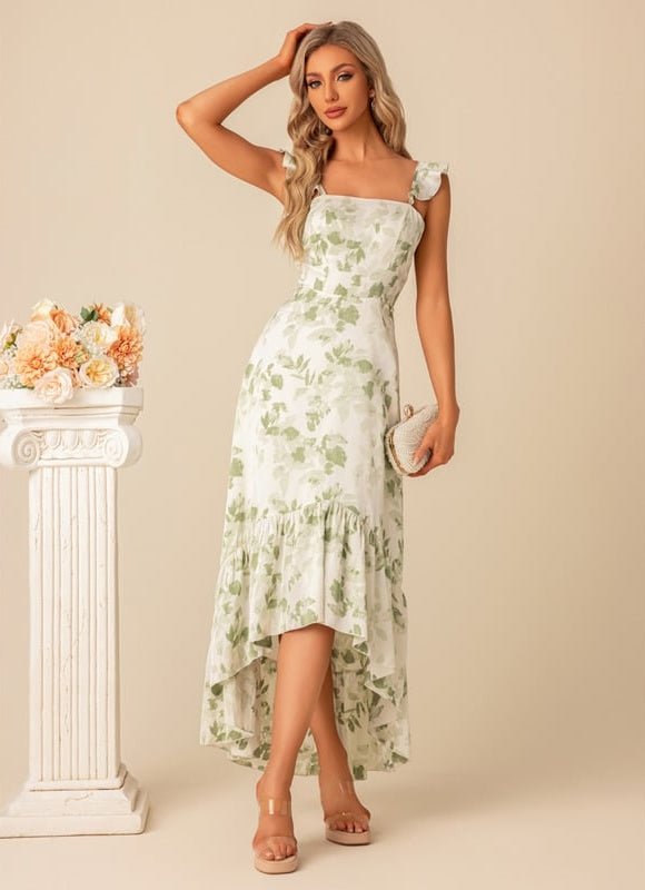 Robe Trapèze Asymétrique Satinée - gallery 6