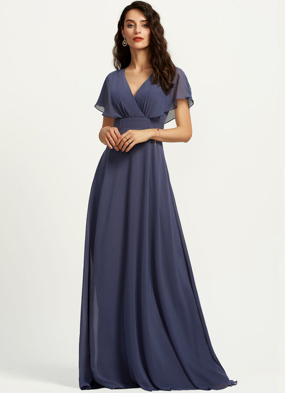 Robe Trapèze Longue Beige Élégante
