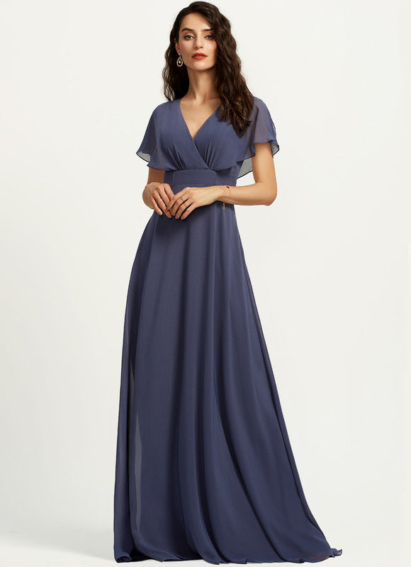 Robe Trapèze Longue Beige Élégante