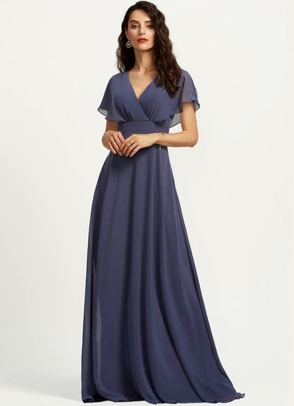 Robe Trapèze Longue Beige Élégante
