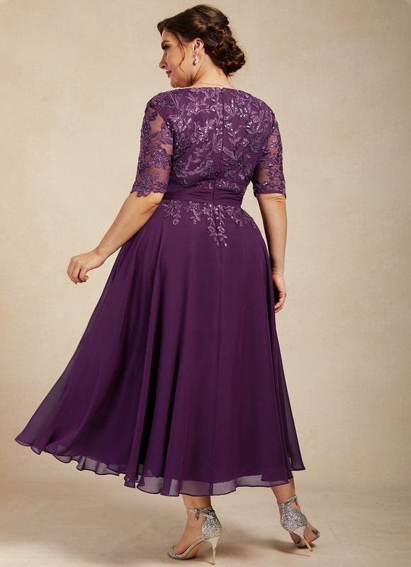 Robe Trapèze Violet Éclat Satiné - gallery 8
