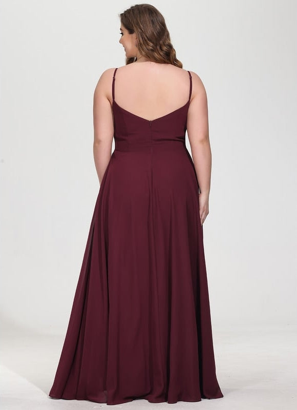 Robe Trapèze Longue Beige Élégante - gallery 9