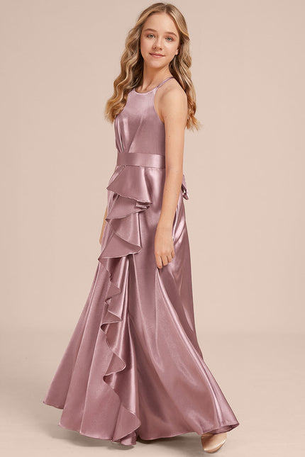 Robe Trapèze Satin Lilas Élégante - gallery 1