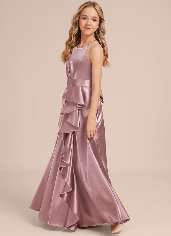Robe Trapèze Satin Lilas Élégante - gallery 1