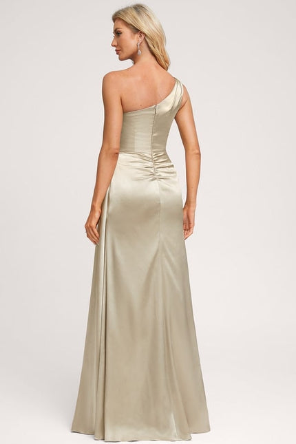 Robe Trapèze Bleu Satiné Élégant - gallery 4