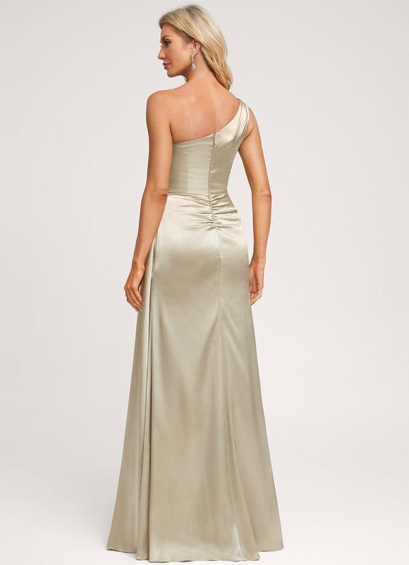 Robe Trapèze Bleu Satiné Élégant - gallery 4