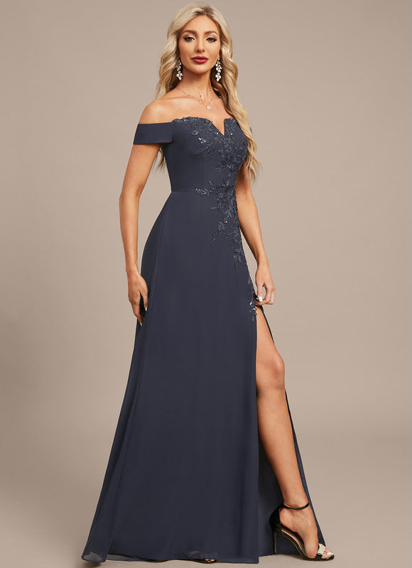 Robe Trapèze Velours Sombre Étoilé - gallery 4