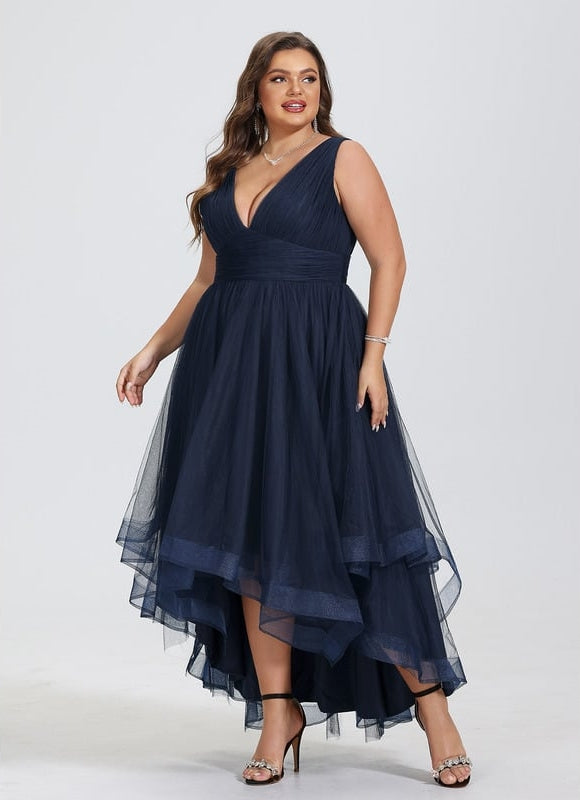 Robe Trapèze Bleue Marine Festive - gallery 7