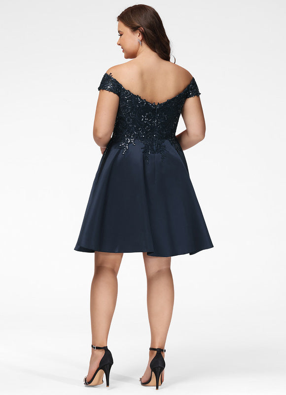 Robe Trapèze Satinée Ébène - gallery 7