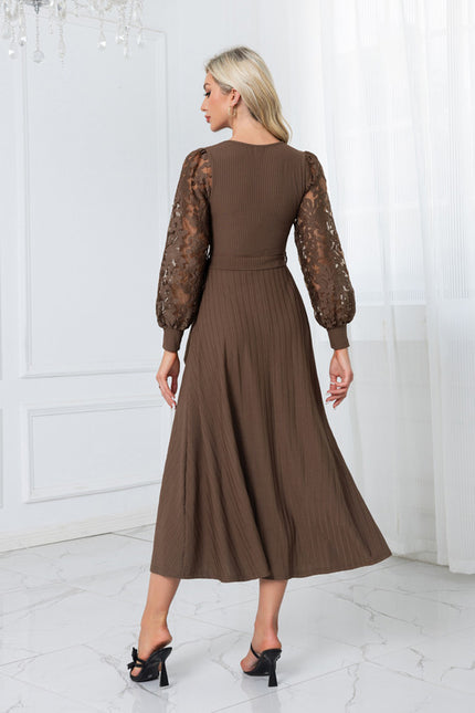 Robe Trapèze Châtaigne Élégante - gallery 1