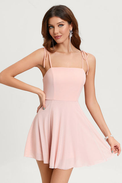 Robe Trapèze Aérienne Rose - gallery 2
