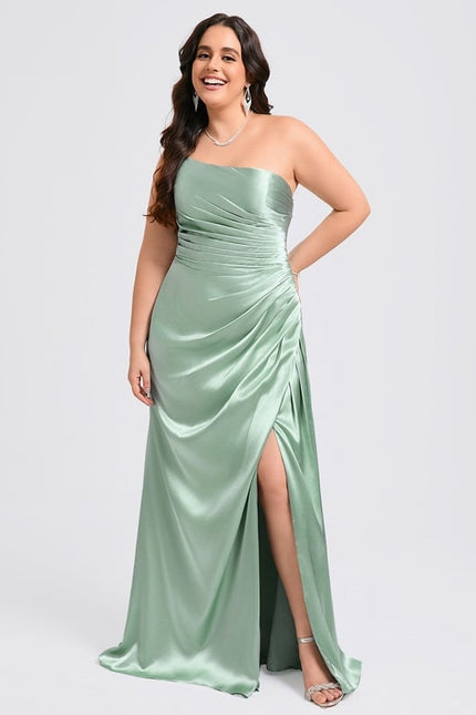 Robe Trapèze Satin Céleste - gallery 6