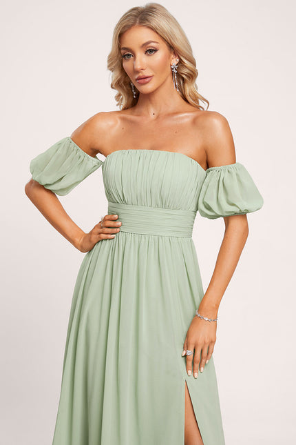 Robe Trapèze Ailée Vert Pastel - gallery 4